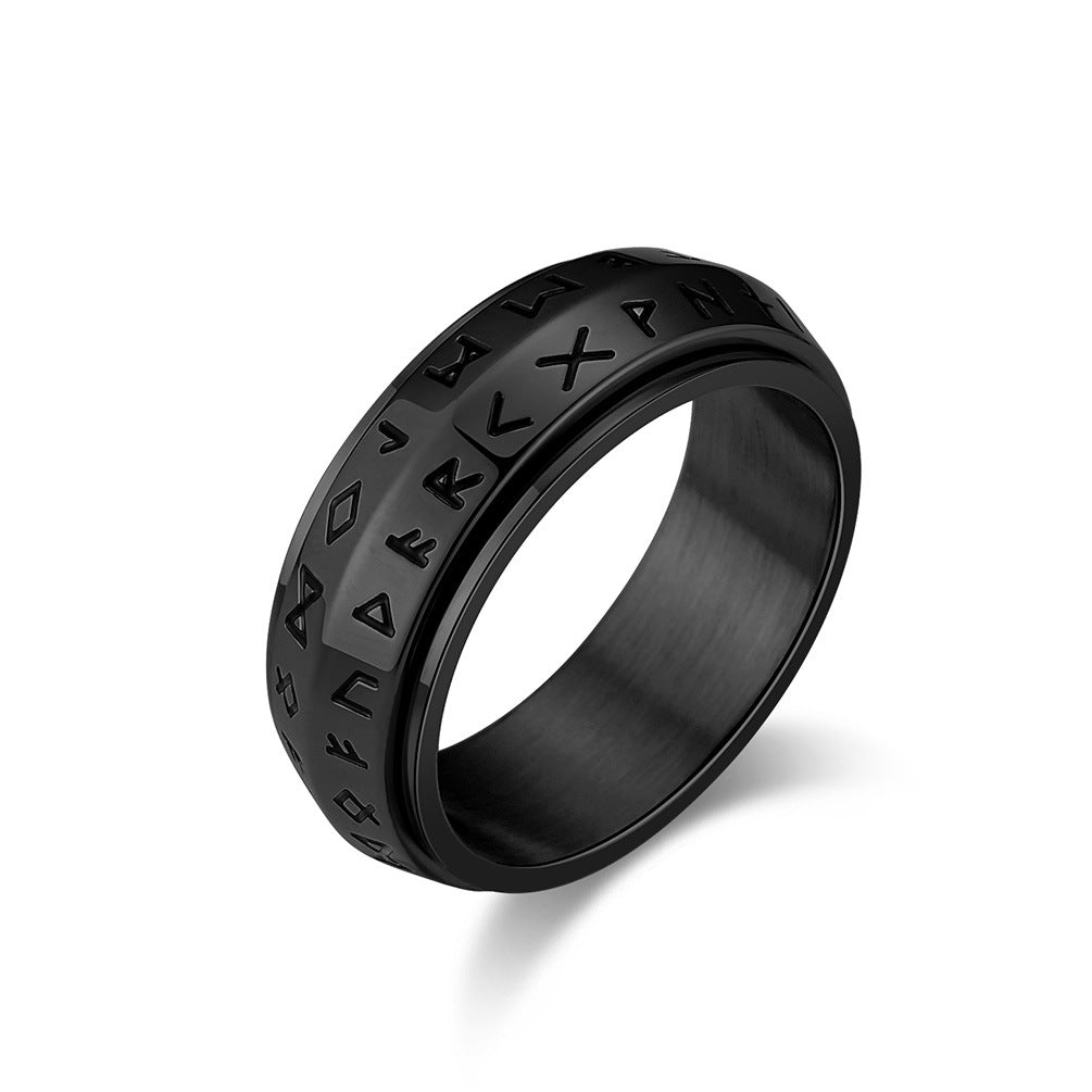 Nordic Viking Spinning Titanium Steel Ring – Men’s Meditation Jewelry for Stress Relief & Anxiety