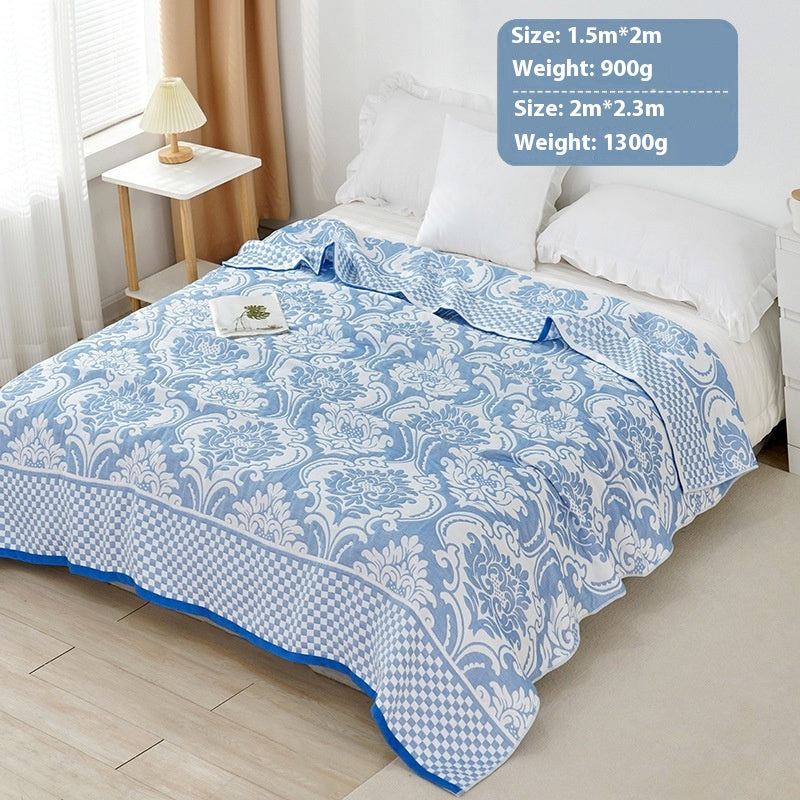 100% Cotton Gauze Blanket | Summer Cooling Throw | Multi-Purpose Meditation Yoga Blanket | Air-Con Blanket | Sofa Throw | Office Nap Blanket