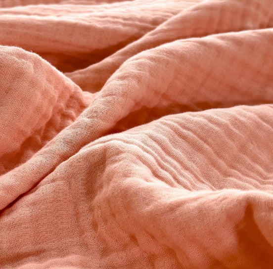 6-Layer Cotton Gauze Meditation Blanket - Baby-Safe 60S High-Density Bubble Weave, All-Season Yoga Throw