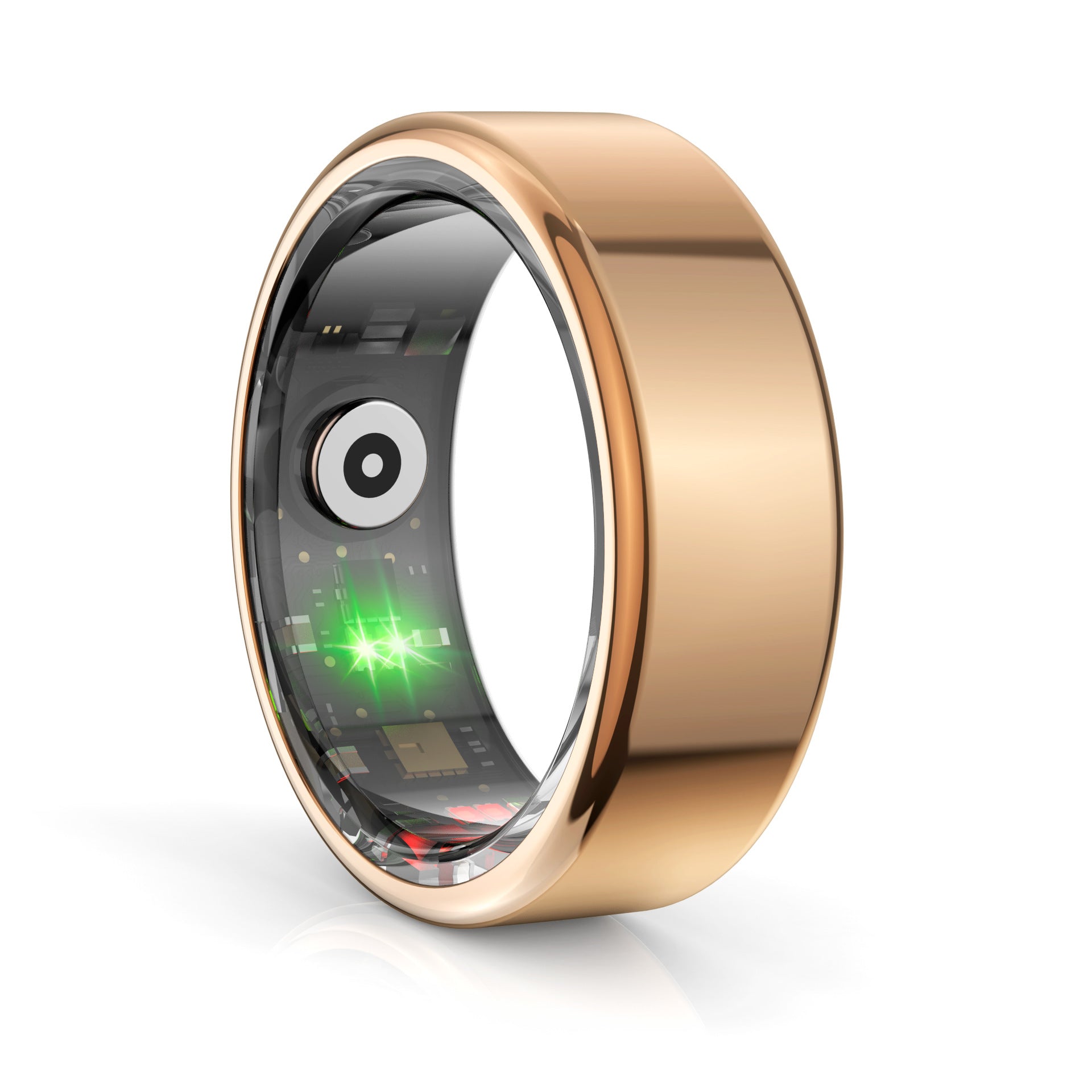R02 Smart Ring – Waterproof Blood Oxygen Monitor, Sleep Tracker, Heart Rate Monitor, Fitness & Photo Smart Ring (Black/Gold, Multiple Sizes)