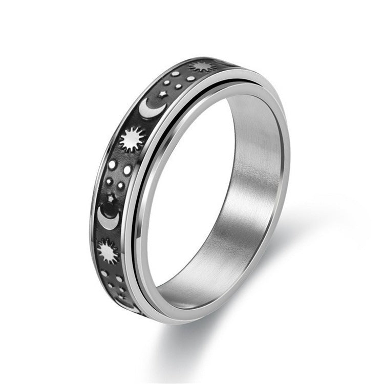 Titanium Steel Geometric Rings - Trendy Euro & Korean Minimalist Style (Black/Gold/Rainbow/Silver/Rose Gold)