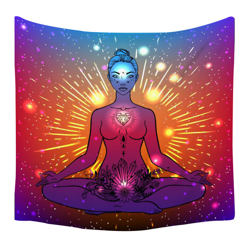 Lotus Seven Stars Tapestry Nordic Style Yoga Meditation Wall Hanging Hand Washable Home Decor (mutiple options)