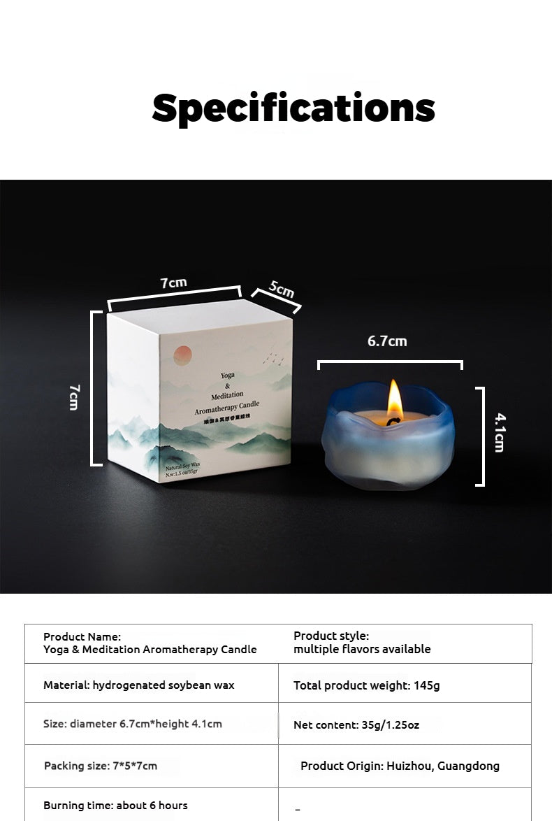 Chinese Style Yoga & Meditation Aromatherapy Soy Wax Candle (Multiple Scents & Colors) - 35g, 6H Burn Time