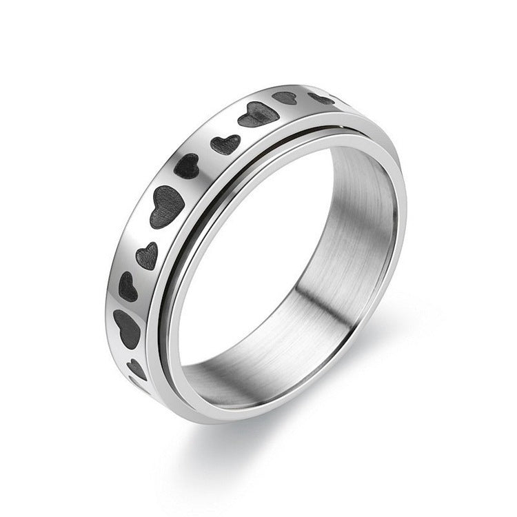 Titanium Steel Geometric Rings - Trendy Euro & Korean Minimalist Style (Black/Gold/Rainbow/Silver/Rose Gold)