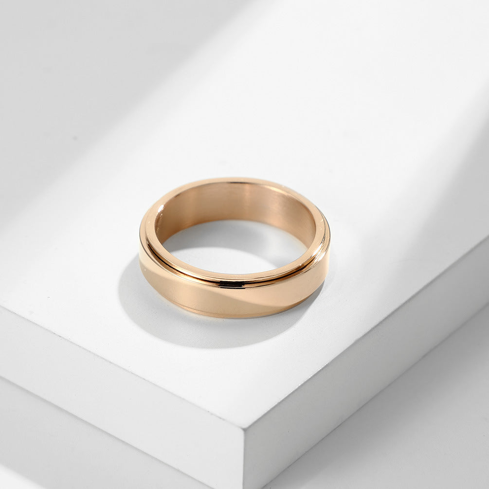 Minimalist Engravable Spinner Meditation Ring | Anxiety Relief Stainless Steel Unisex Couple Band (6mm 5g)