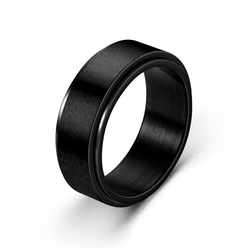 Titanium Steel Spinning Ring – Stress Relief Rotating Meditation Yoga Mindfulness Jewelry