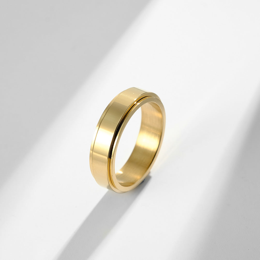 Minimalist Engravable Spinner Meditation Ring | Anxiety Relief Stainless Steel Unisex Couple Band (6mm 5g)