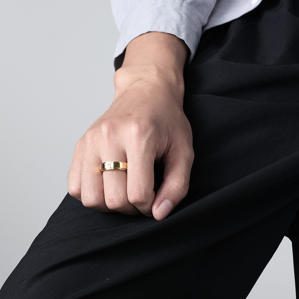 Spinnable Cross Meditation Ring for Anxiety Relief | Stainless Steel Stress Relief Jewelry | Unisex