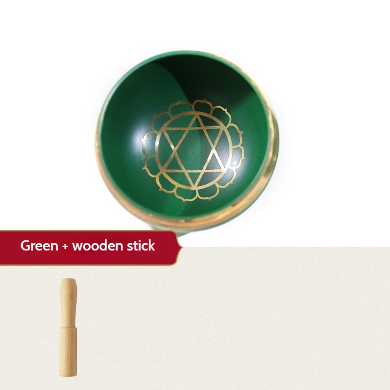 Nepal Handmade Singing Bowl Set for Meditation & Yoga (7 Chakra Colors) – Copper Tibetan Sound Bowl