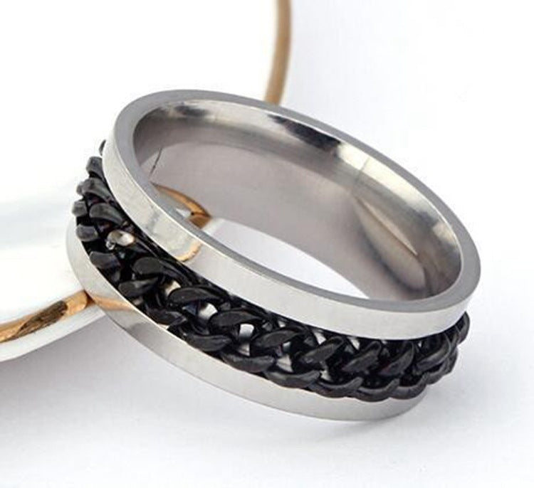 Titanium Steel Geometric Rings - Trendy Euro & Korean Minimalist Style (Black/Gold/Rainbow/Silver/Rose Gold)