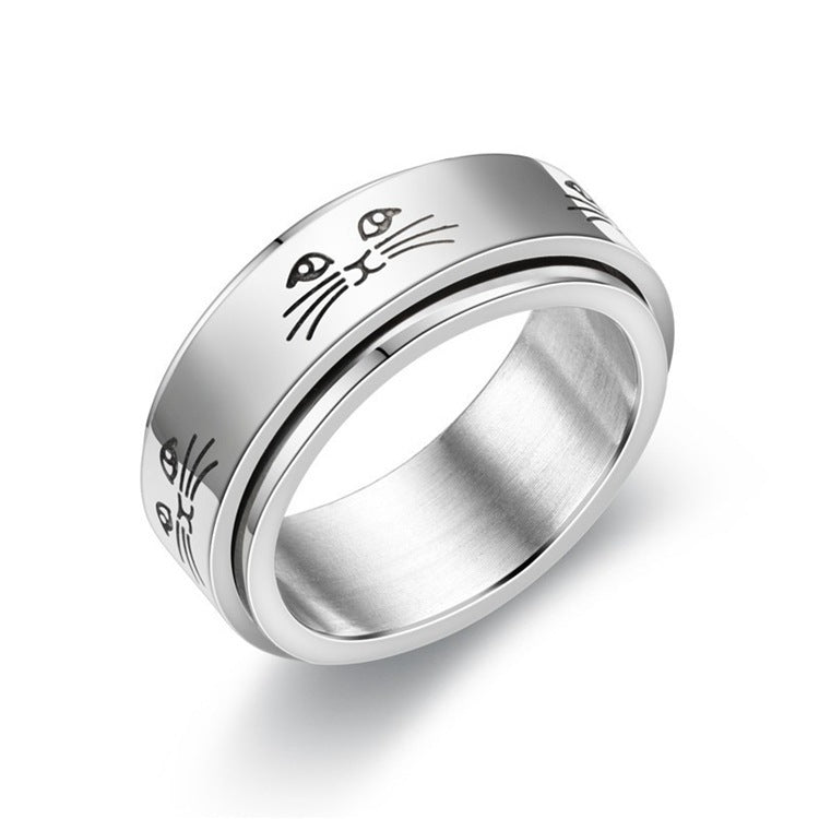 Titanium Steel Geometric Rings - Trendy Euro & Korean Minimalist Style (Black/Gold/Rainbow/Silver/Rose Gold)