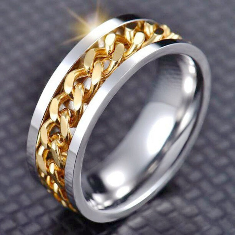 Titanium Steel Geometric Rings - Trendy Euro & Korean Minimalist Style (Black/Gold/Rainbow/Silver/Rose Gold)