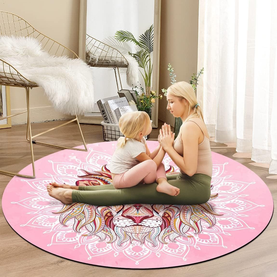 Suede & Natural Rubber Meditation Yoga Mat – Non-Slip Round Zen Mat for Yoga, Pilates & Workout