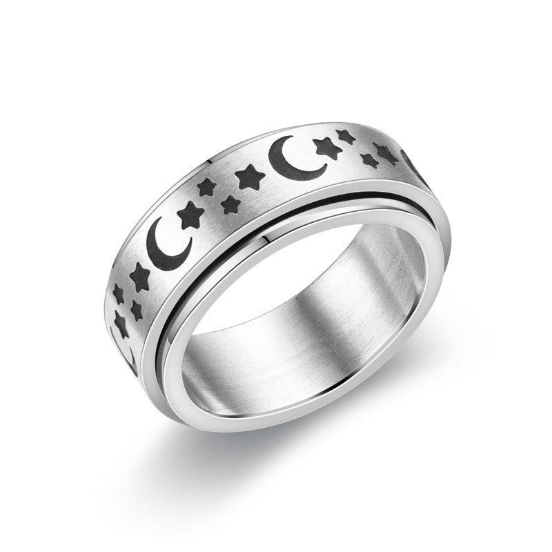 Titanium Steel Geometric Rings - Trendy Euro & Korean Minimalist Style (Black/Gold/Rainbow/Silver/Rose Gold)