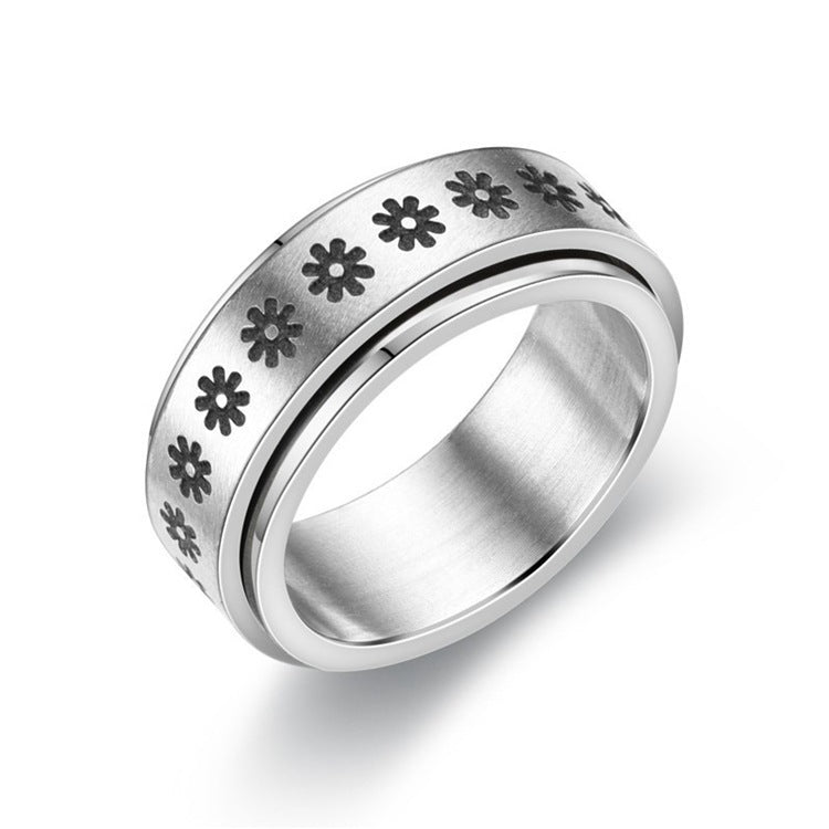 Titanium Steel Geometric Rings - Trendy Euro & Korean Minimalist Style (Black/Gold/Rainbow/Silver/Rose Gold)