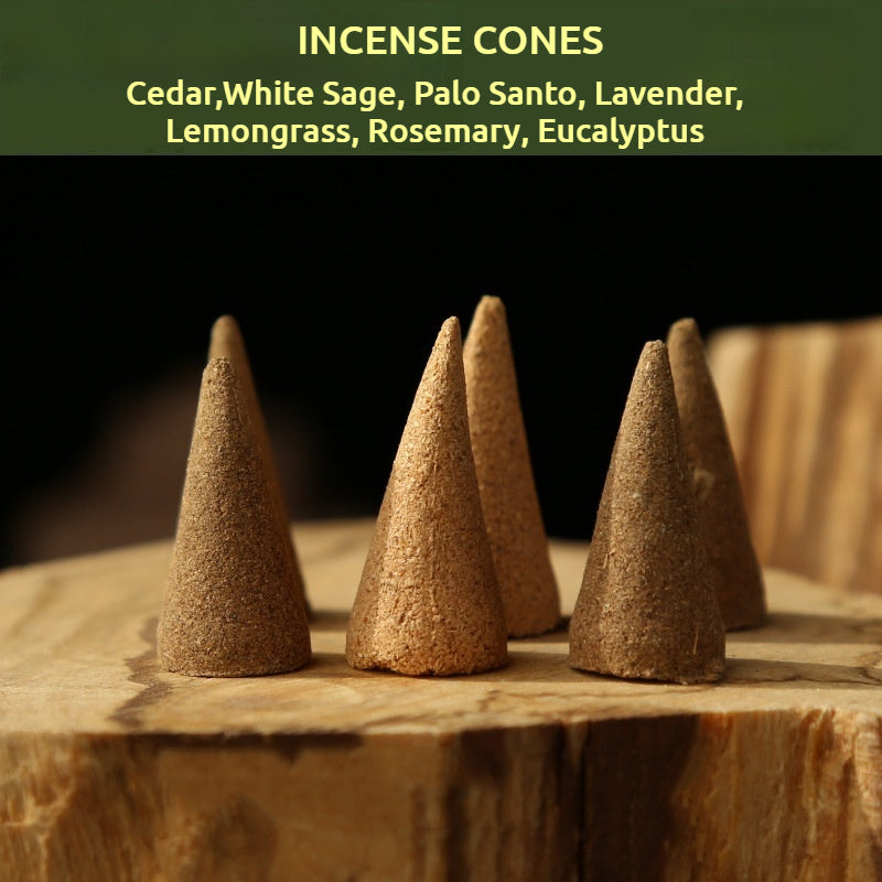 Incense Cones - White Sage/Palo Santo/Cedar/Lavender/Lemongrass/Rosemary/Eucalyptus | Space Cleansing | Meditation Yoga Home