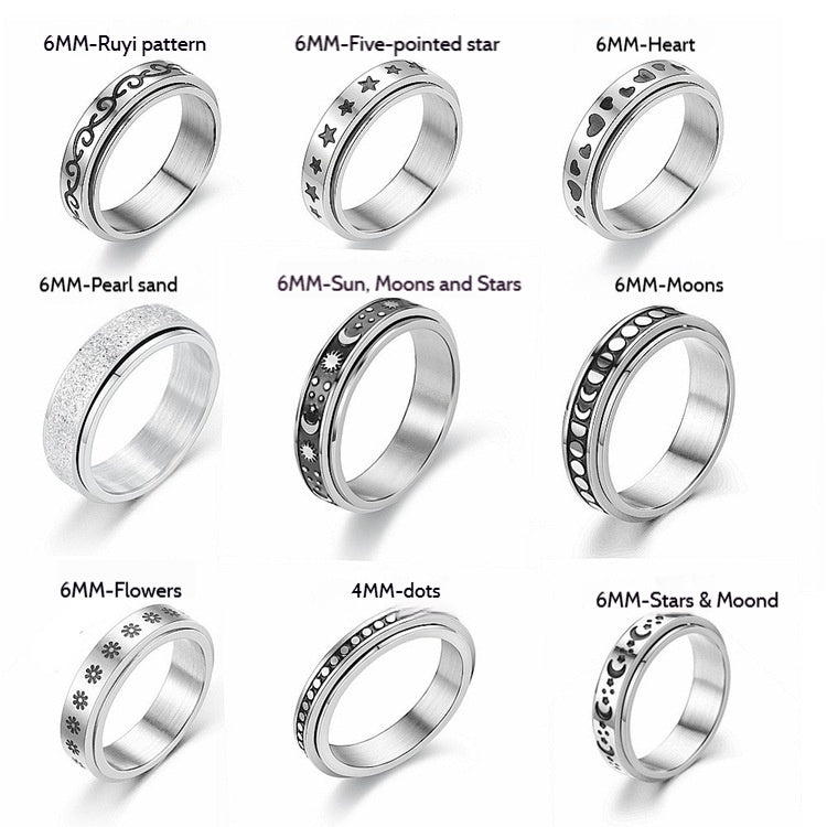Titanium Steel Geometric Rings - Trendy Euro & Korean Minimalist Style (Black/Gold/Rainbow/Silver/Rose Gold)