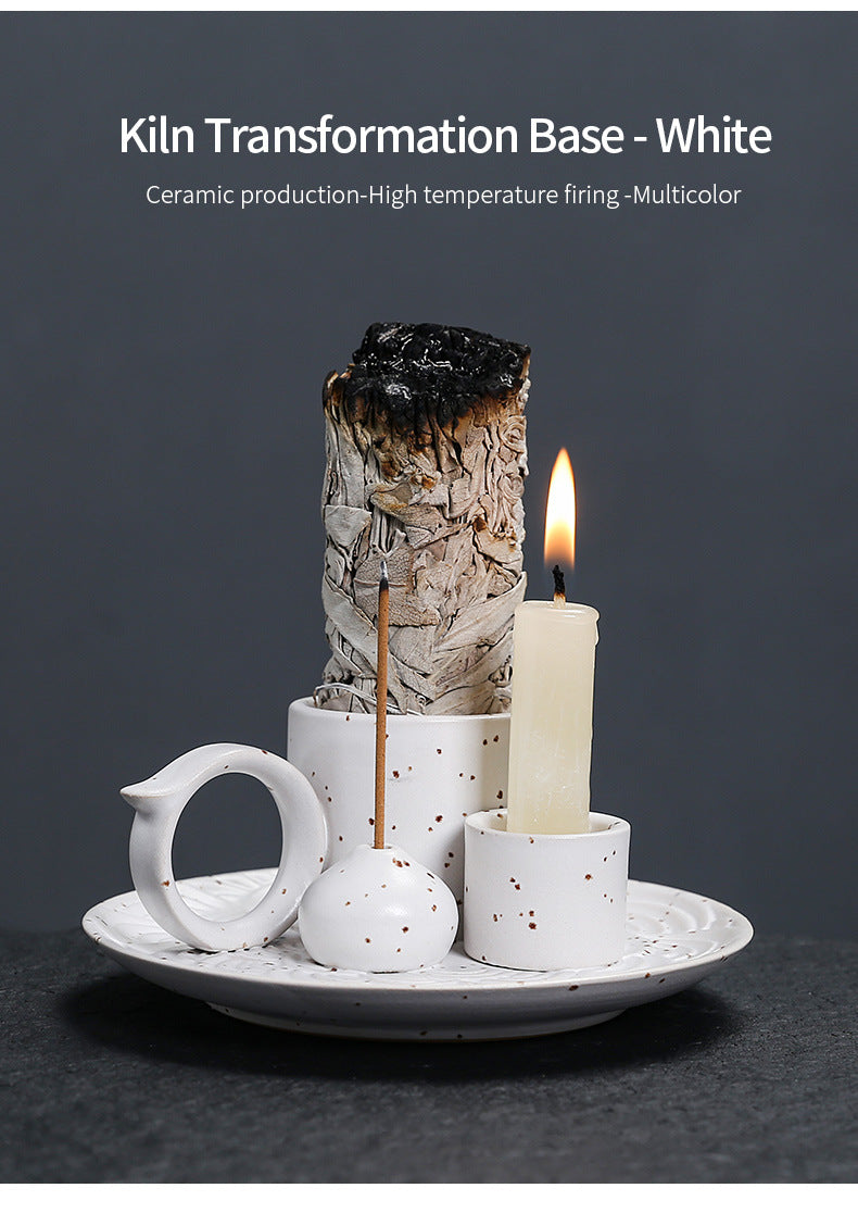 Palo Santo Holder | Sage Burner Tray | Ceramic Incense Burner | Meditation & Zen Aromatherapy | Multi-Functional Home Decor
