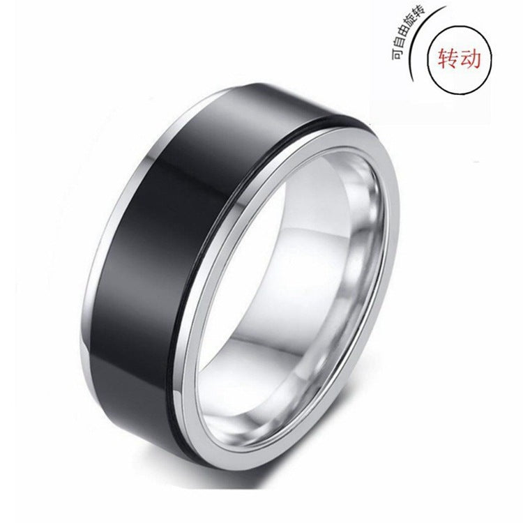 Titanium Steel Geometric Rings - Trendy Euro & Korean Minimalist Style (Black/Gold/Rainbow/Silver/Rose Gold)