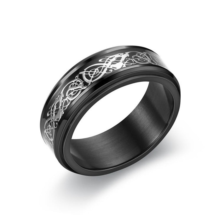 Titanium Steel Geometric Rings - Trendy Euro & Korean Minimalist Style (Black/Gold/Rainbow/Silver/Rose Gold)
