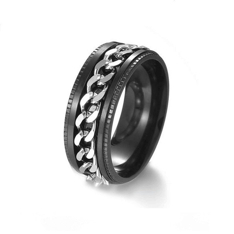 Titanium Steel Geometric Rings - Trendy Euro & Korean Minimalist Style (Black/Gold/Rainbow/Silver/Rose Gold)