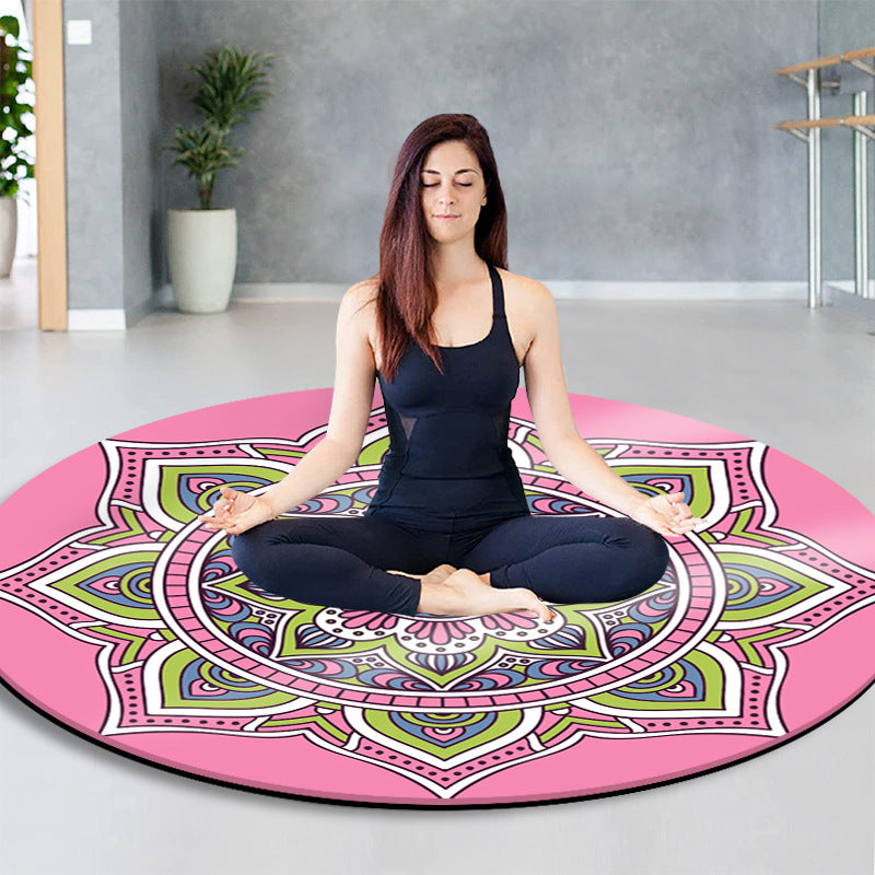 Suede Round Meditation Mat – Non-Slip, Thickened for Yoga, Fitness, Jump Rope & Zen Sitting (Multiple Patterns)