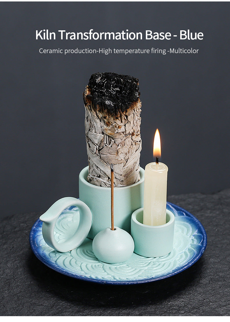 Palo Santo Holder | Sage Burner Tray | Ceramic Incense Burner | Meditation & Zen Aromatherapy | Multi-Functional Home Decor