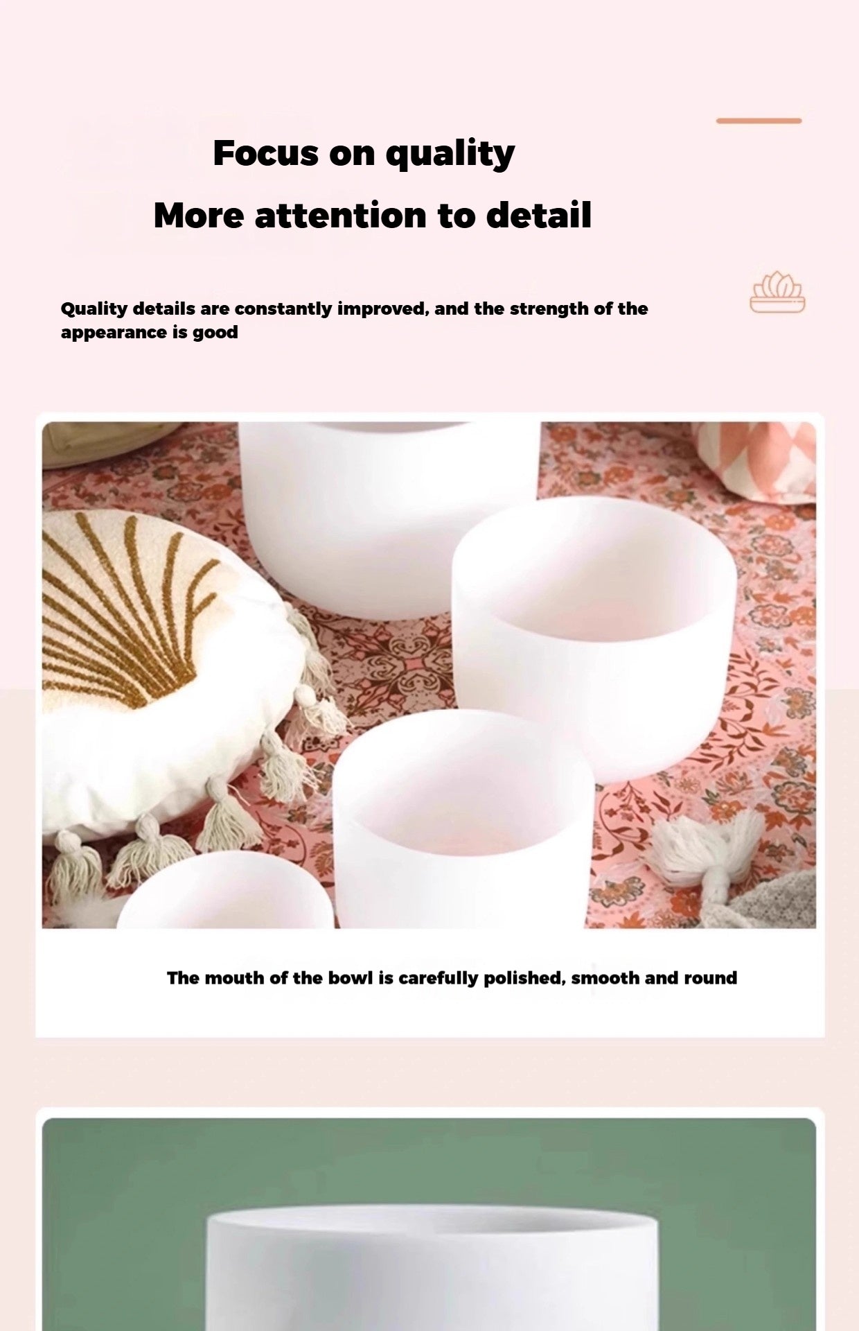 432Hz Crystal Singing Bowl Set - Yoga Meditation Sound Healing Bowl, Stress Relief, High-Purity Quartz, Precision Tuned