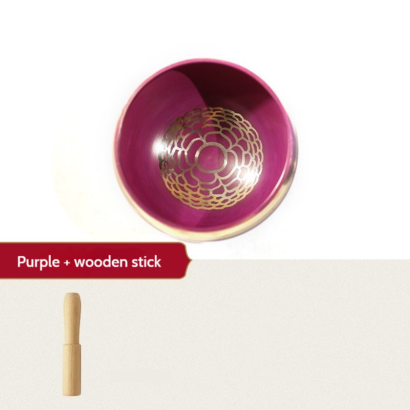 Nepal Handmade Singing Bowl Set for Meditation & Yoga (7 Chakra Colors) – Copper Tibetan Sound Bowl