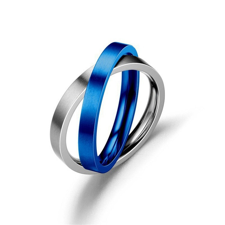Titanium Steel Geometric Rings - Trendy Euro & Korean Minimalist Style (Black/Gold/Rainbow/Silver/Rose Gold)