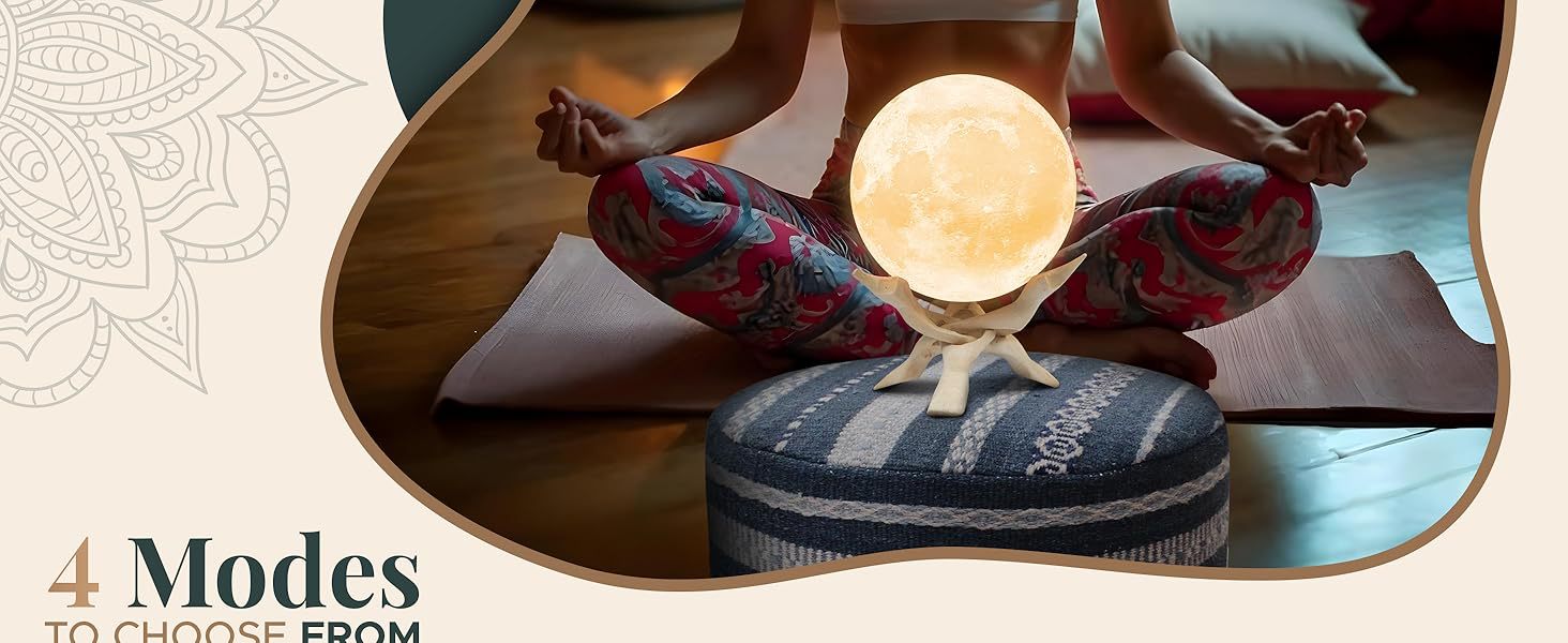 Zen Moon Lamp | Meditation Breathing Night Light | Modern Moon Light | Bedroom Decor | Birthday Gift