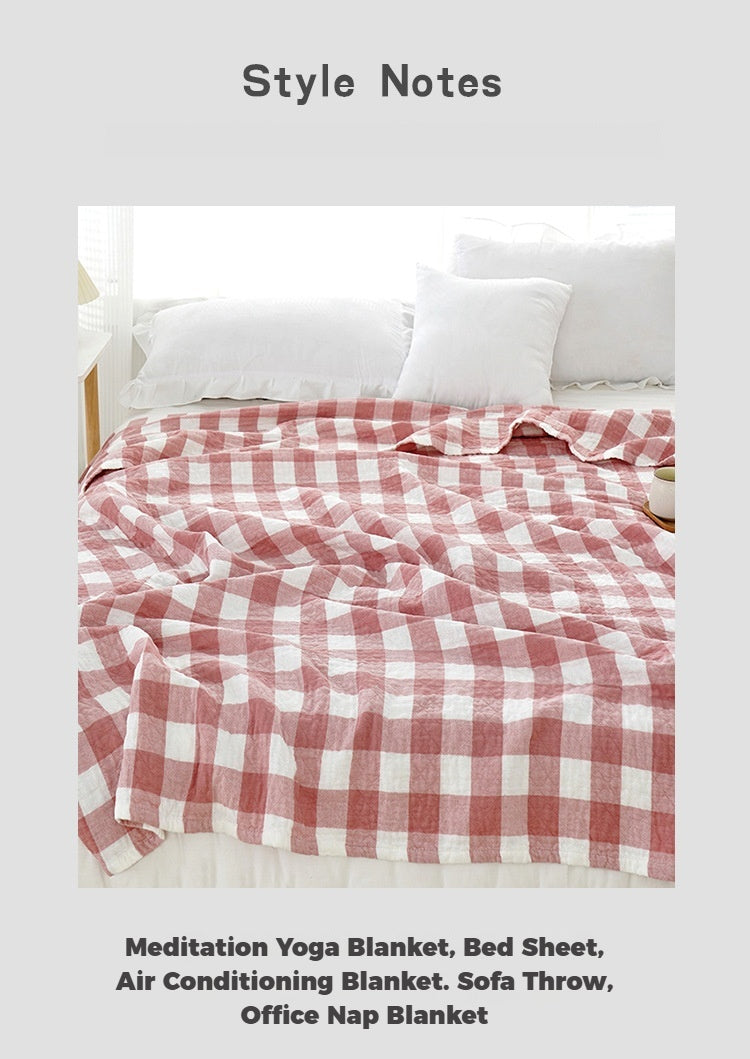 100% Cotton Gauze Blanket | Summer Cooling Throw | Multi-Purpose Meditation Yoga Blanket | Air-Con Blanket | Sofa Throw | Office Nap Blanket
