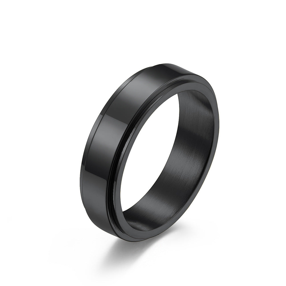 Minimalist Engravable Spinner Meditation Ring | Anxiety Relief Stainless Steel Unisex Couple Band (6mm 5g)