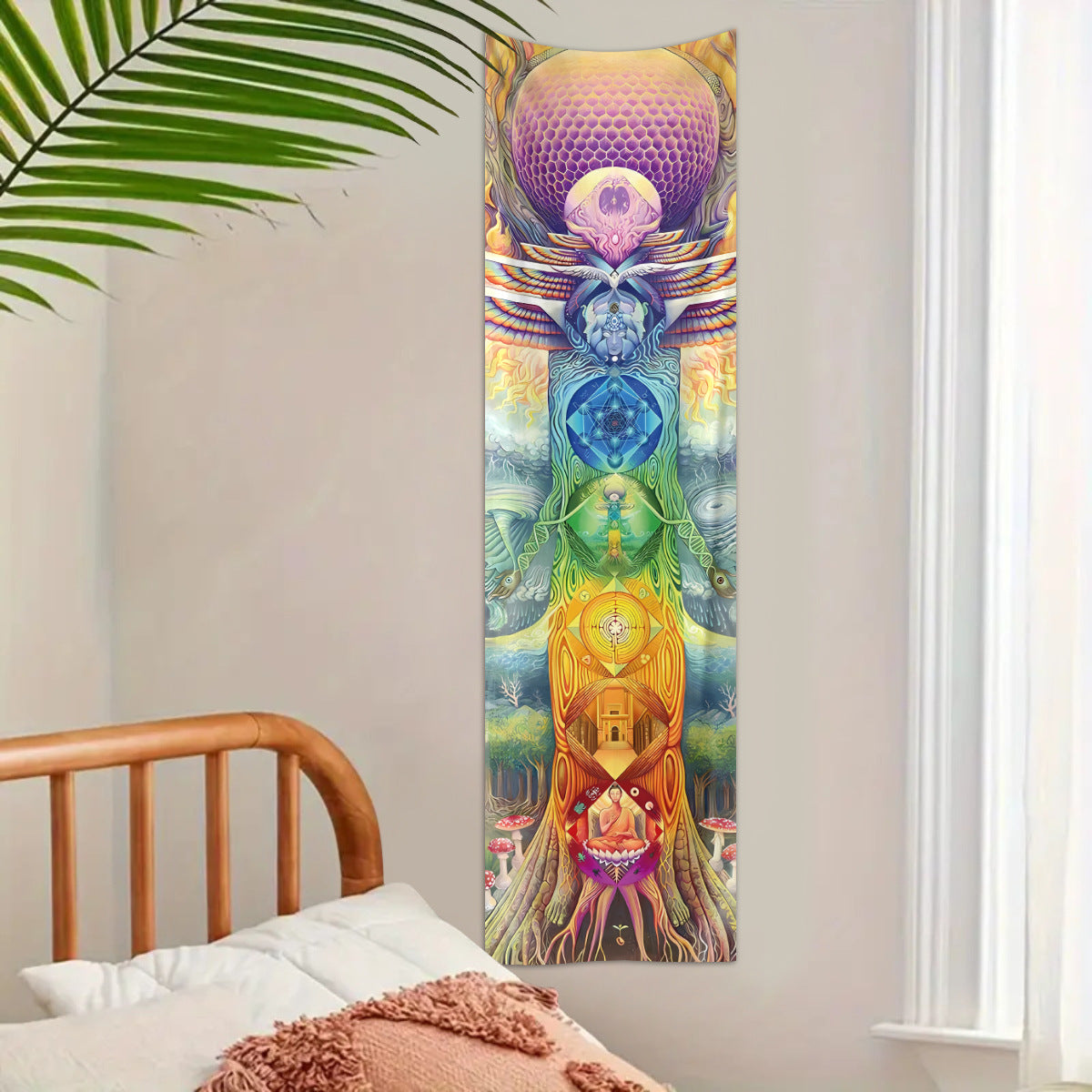 Mystical Meditation Mandala Tapestry - Nordic Style Spiritual Wall Hanging (for Living Room/Bedroom/Balcony)