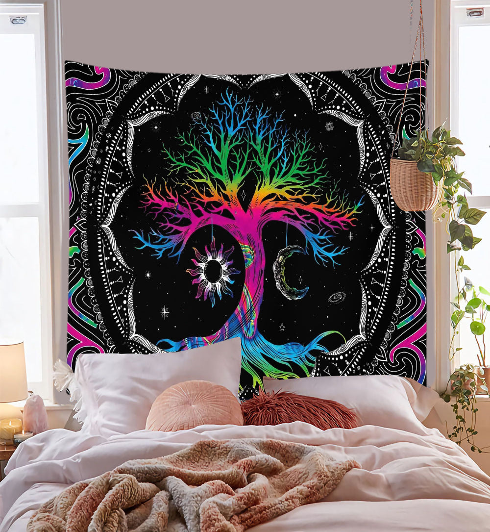 Mandala Meditation Yoga Tapestry, Bohemian Wall Hanging for Living Room & Bedroom, Machine Washable