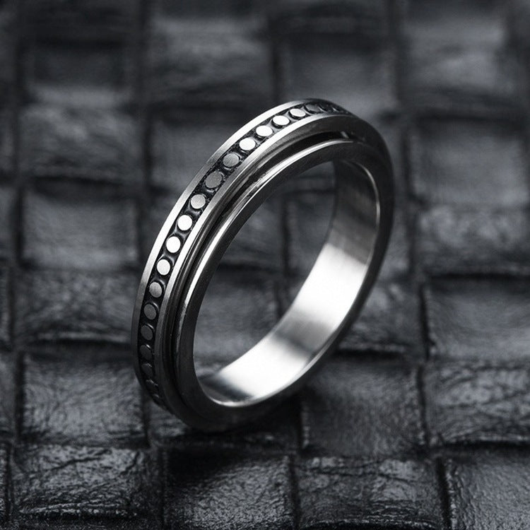 Titanium Steel Geometric Rings - Trendy Euro & Korean Minimalist Style (Black/Gold/Rainbow/Silver/Rose Gold)