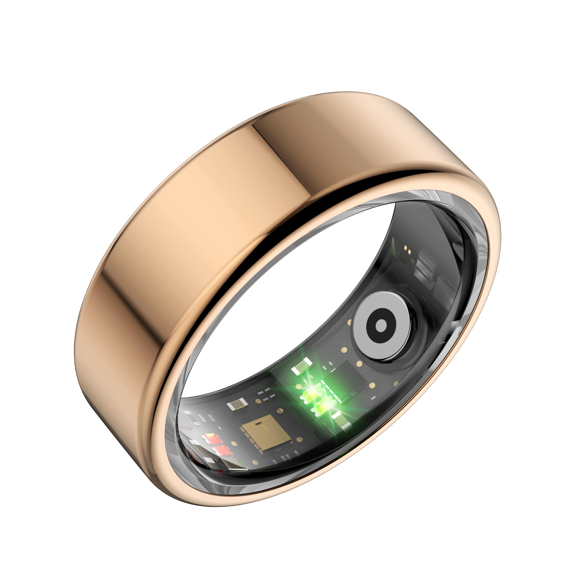 R02 Smart Ring – Waterproof Blood Oxygen Monitor, Sleep Tracker, Heart Rate Monitor, Fitness & Photo Smart Ring (Black/Gold, Multiple Sizes)