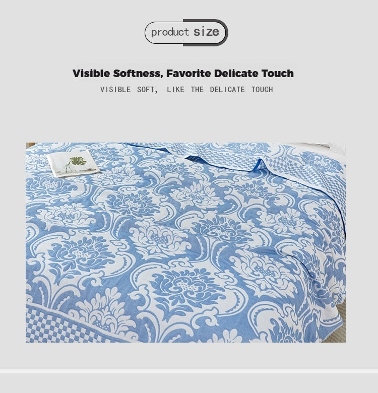 100% Cotton Gauze Blanket | Summer Cooling Throw | Multi-Purpose Meditation Yoga Blanket | Air-Con Blanket | Sofa Throw | Office Nap Blanket