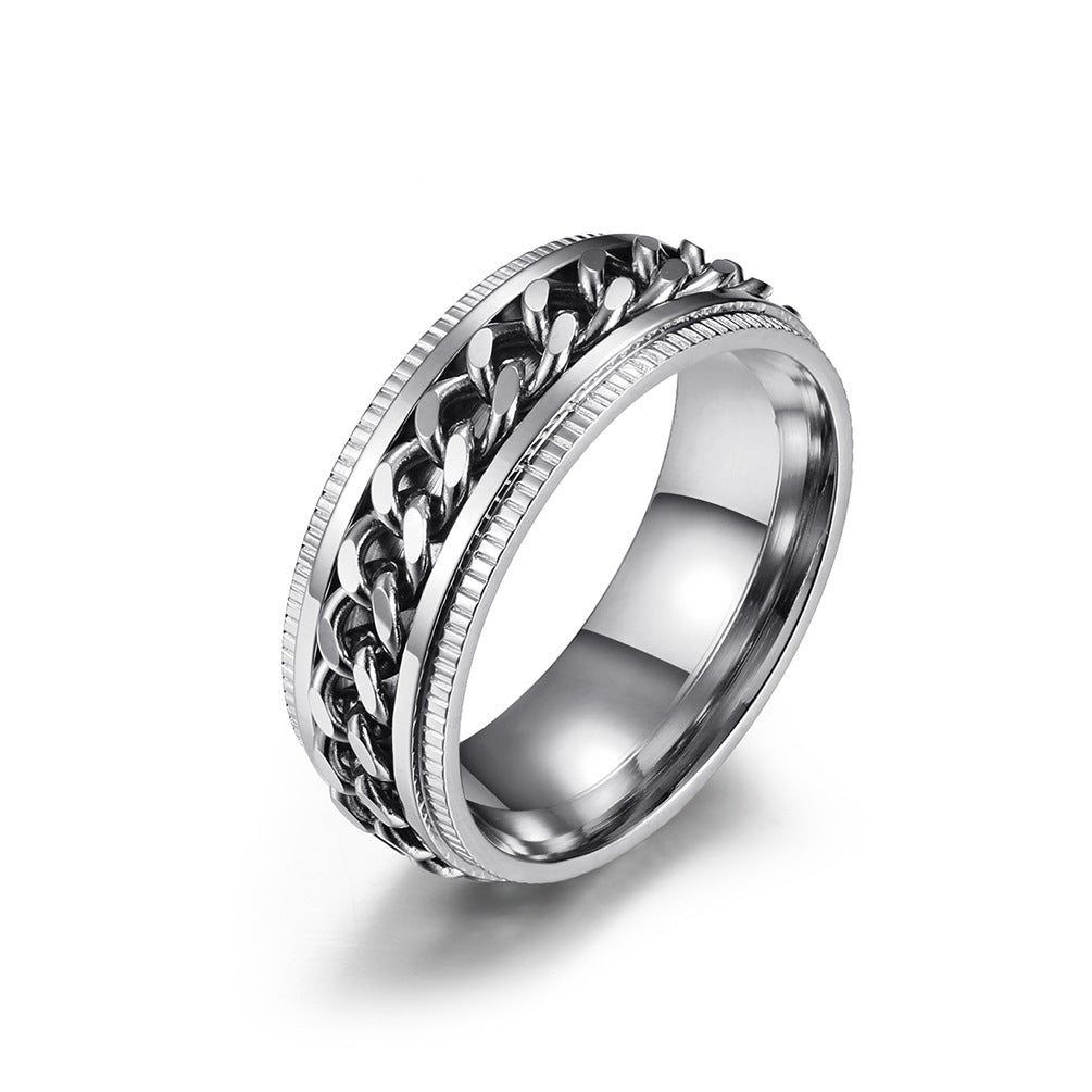 Titanium Steel Bottle Opener Chain Ring – Meditation Anxiety Relief Hip-Hop Trendy Finger Ring