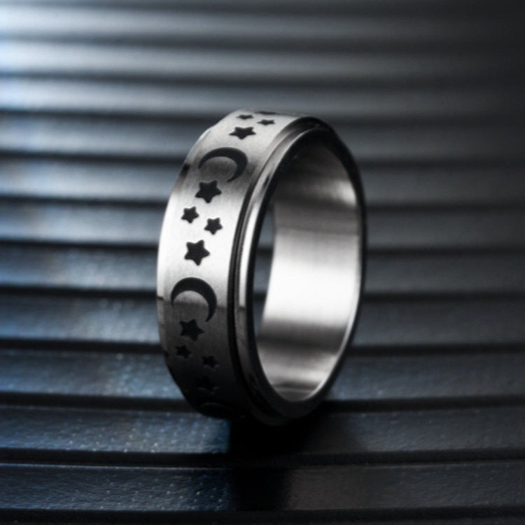 Titanium Steel Geometric Rings - Trendy Euro & Korean Minimalist Style (Black/Gold/Rainbow/Silver/Rose Gold)