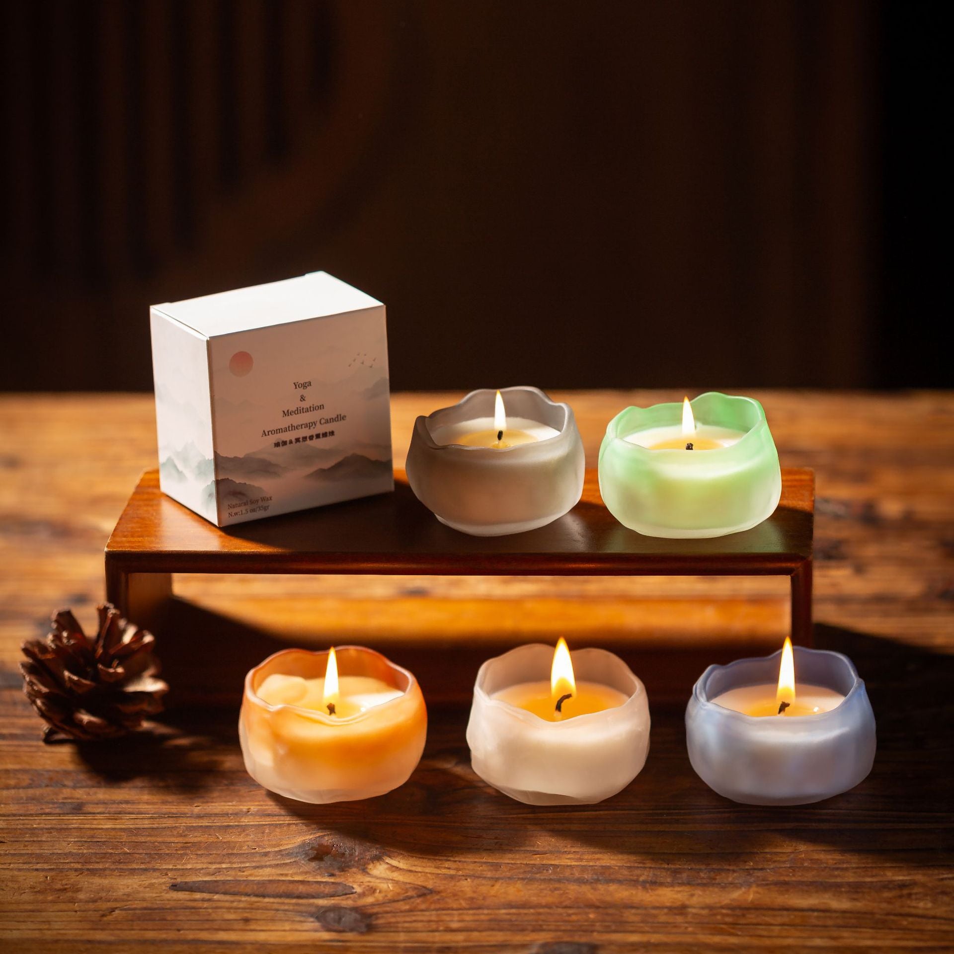 Chinese Style Yoga & Meditation Aromatherapy Soy Wax Candle (Multiple Scents & Colors) - 35g, 6H Burn Time