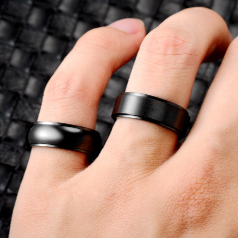 Titanium Steel Spinning Ring – Stress Relief Rotating Meditation Yoga Mindfulness Jewelry
