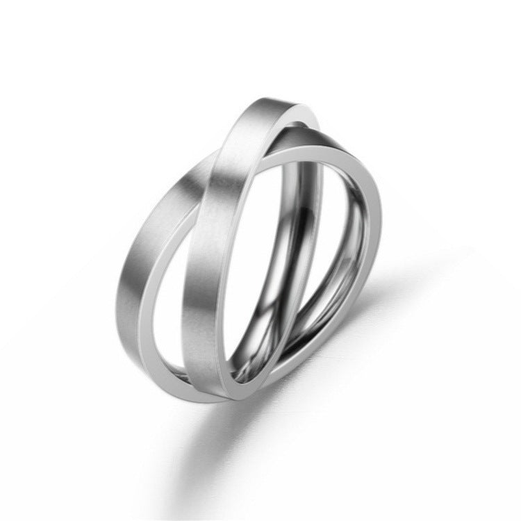 Titanium Steel Geometric Rings - Trendy Euro & Korean Minimalist Style (Black/Gold/Rainbow/Silver/Rose Gold)