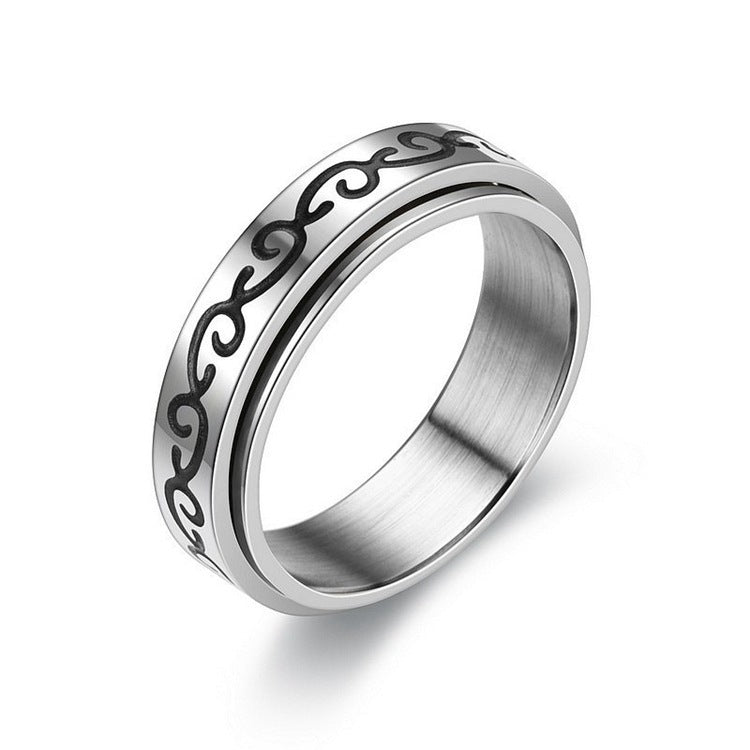 Titanium Steel Geometric Rings - Trendy Euro & Korean Minimalist Style (Black/Gold/Rainbow/Silver/Rose Gold)