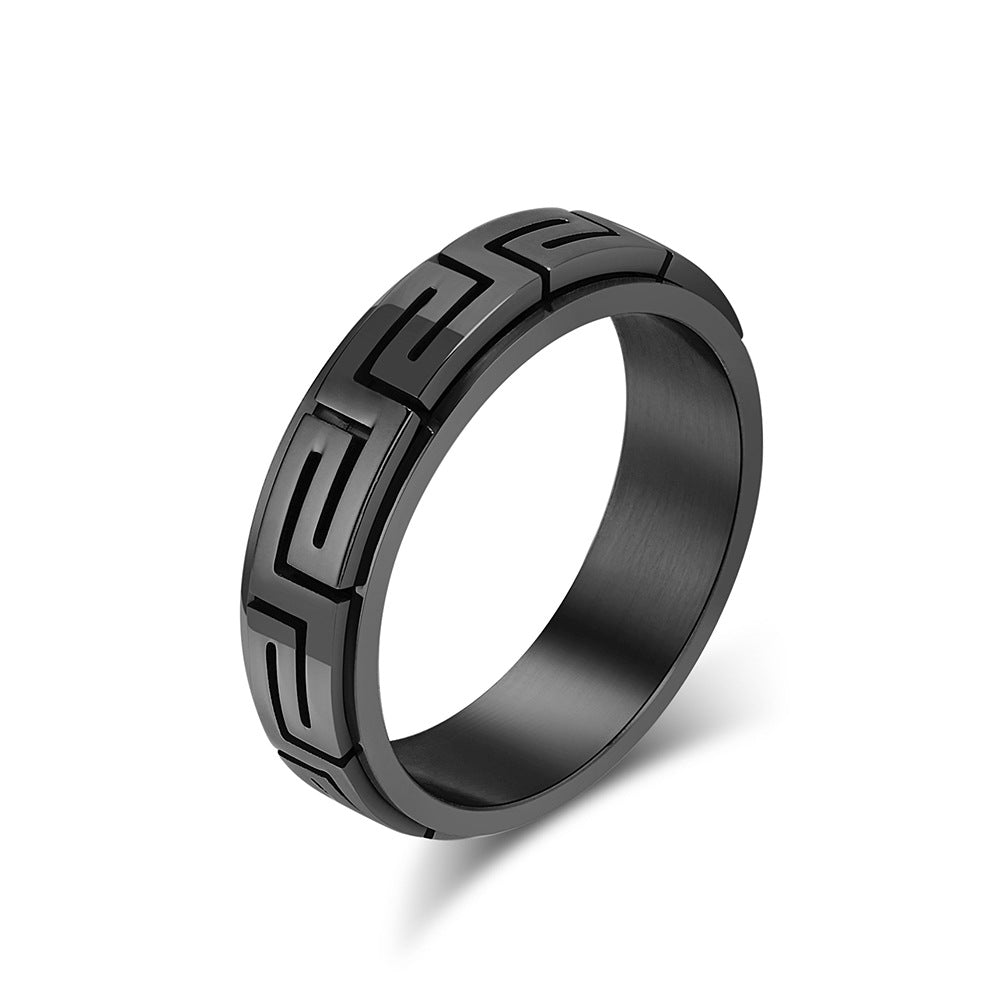 INS Minimalist Luxury Titanium Steel Meditation Spinner Ring for Anxiety Relief, Stress Reduction, Fashion Finger Ring