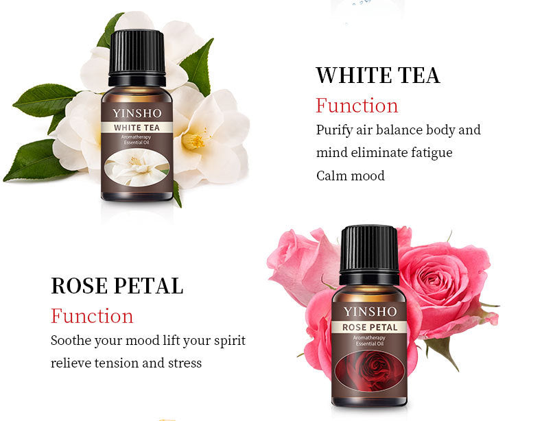 【Meditation Essential Oil】YINSHO Aromatherapy Oil 10ml - Oil-Soluble for Diffuser Stone/Candle, 15 Scents (Lavender/Orange/White Tea) | Sleep Aid & Stress Relief