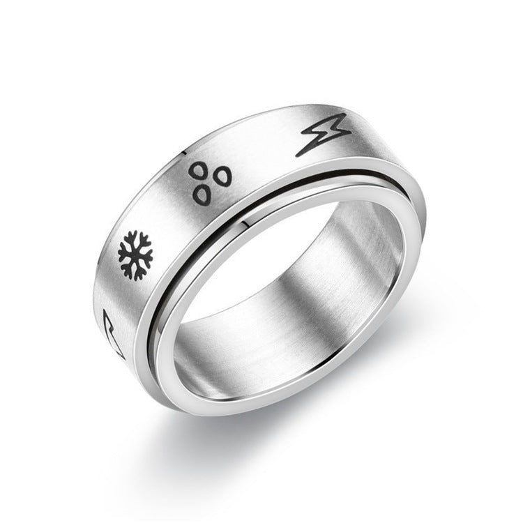 Titanium Steel Geometric Rings - Trendy Euro & Korean Minimalist Style (Black/Gold/Rainbow/Silver/Rose Gold)