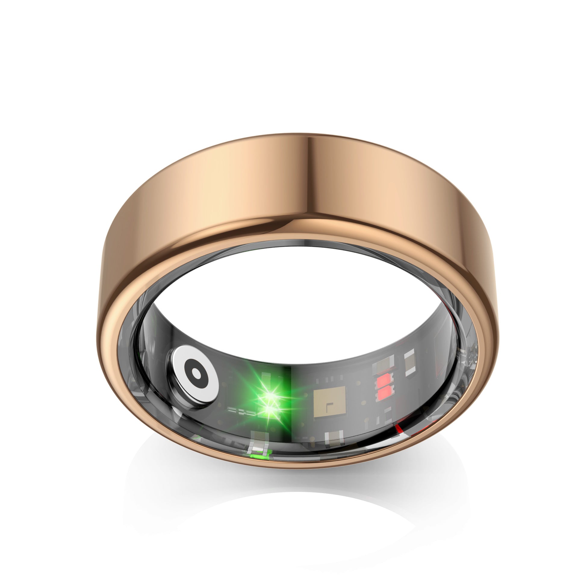 R02 Smart Ring – Waterproof Blood Oxygen Monitor, Sleep Tracker, Heart Rate Monitor, Fitness & Photo Smart Ring (Black/Gold, Multiple Sizes)