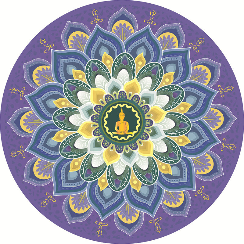 Suede & Natural Rubber Meditation Yoga Mat – Non-Slip Round Zen Mat for Yoga, Pilates & Workout