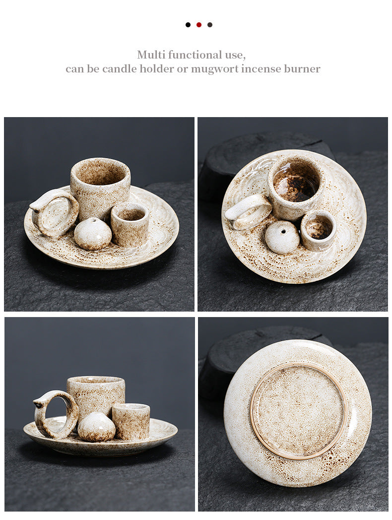 Palo Santo Holder | Sage Burner Tray | Ceramic Incense Burner | Meditation & Zen Aromatherapy | Multi-Functional Home Decor